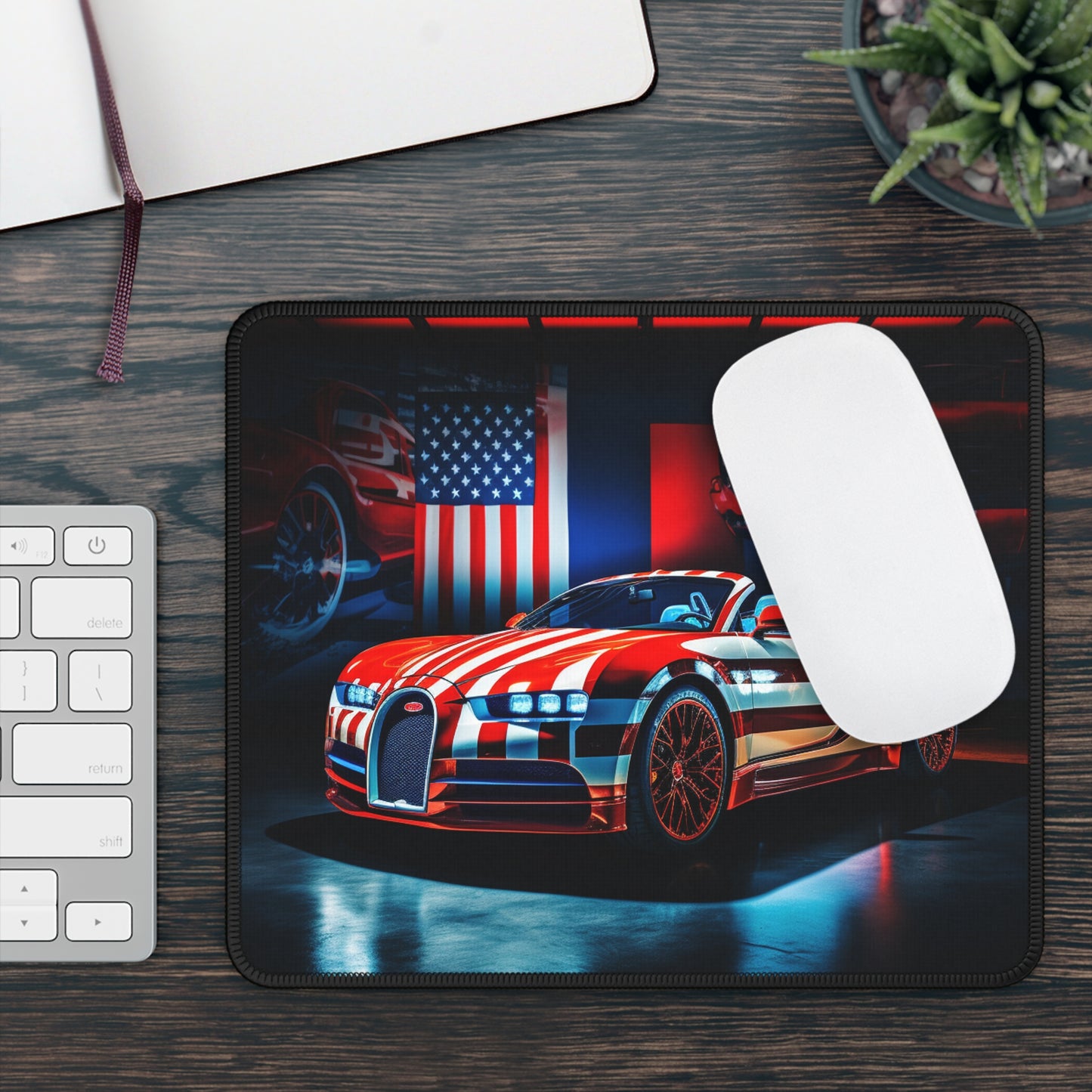 Gaming Mouse Pad  Macro Bugatti American Flag 2