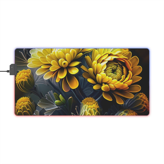 LED Gaming Mouse Pad Yellow Hermosas Flores Amarillas 4