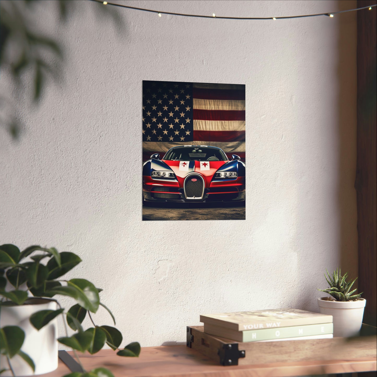 Premium Matte Vertical Posters Bugatti American Flag 3