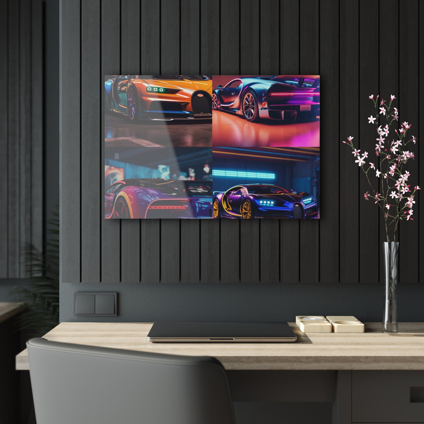 Acrylic Prints Hyper Bugatti Neon Chiron 5