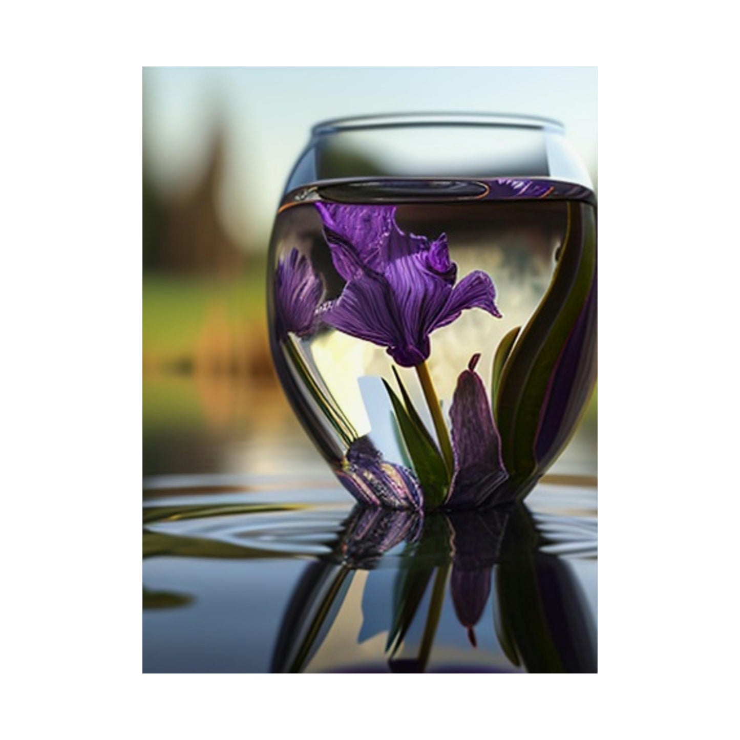 Premium Matte Vertical Posters Purple Iris in a vase 3