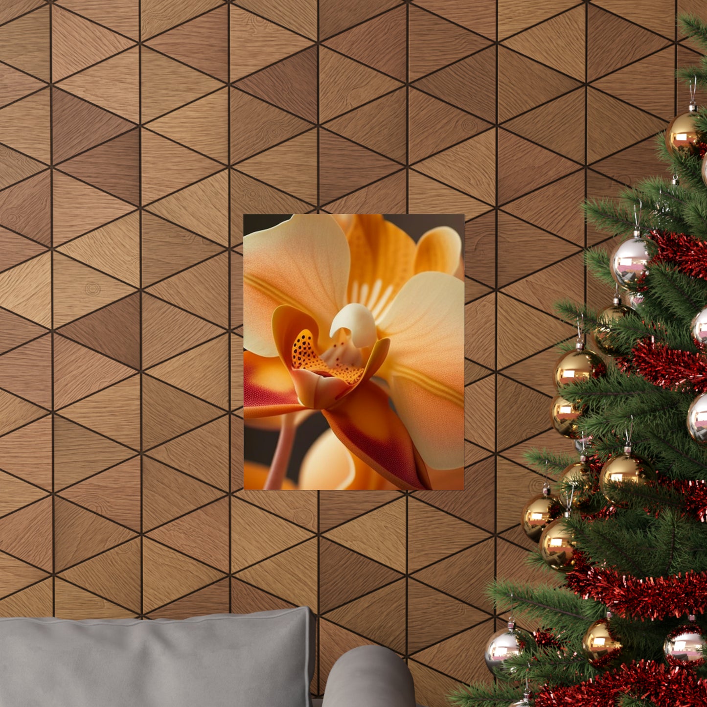 Premium Matte Vertical Posters Orange Orchid 3