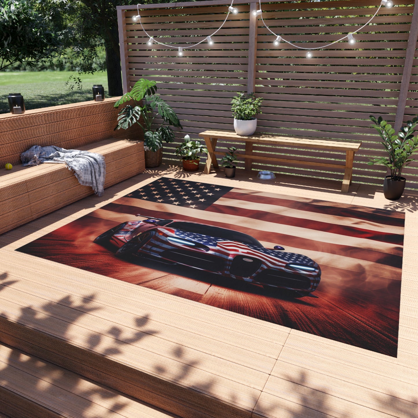 Outdoor Rug  Abstract American Flag Background Bugatti 2