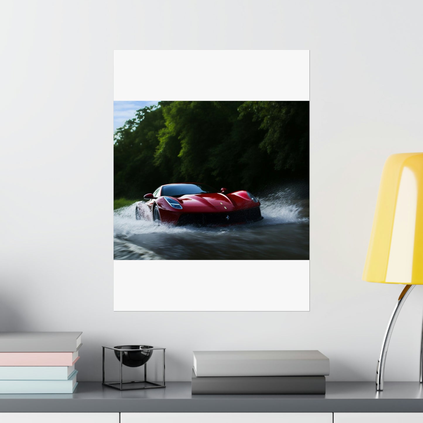 Premium Matte Vertical Posters Water Ferrari Splash 1