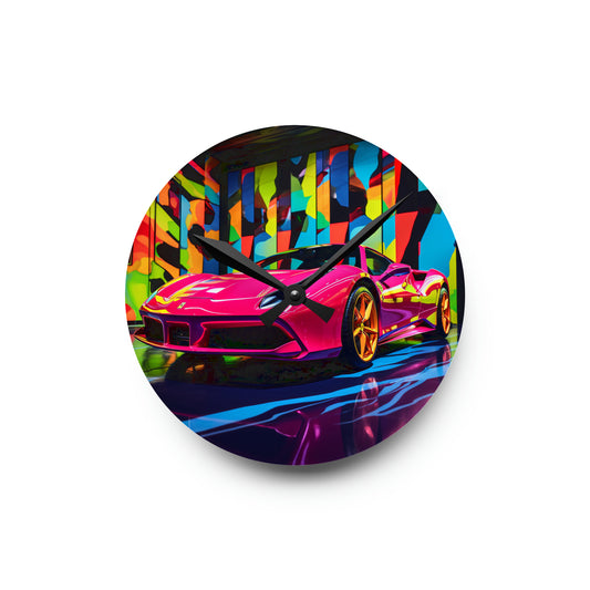 Acrylic Wall Clock Ferrari Flair Macro 1