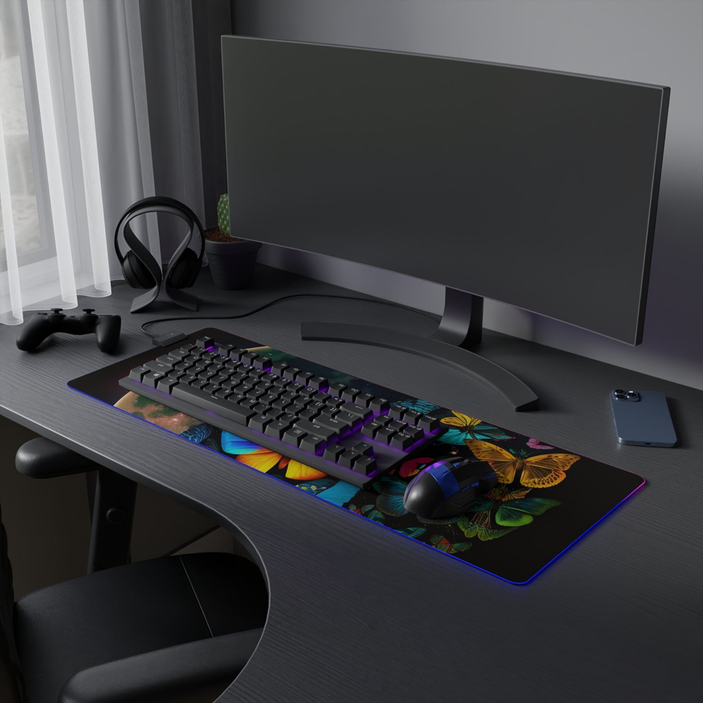 LED Gaming Mouse Pad Moon Butterfly 2