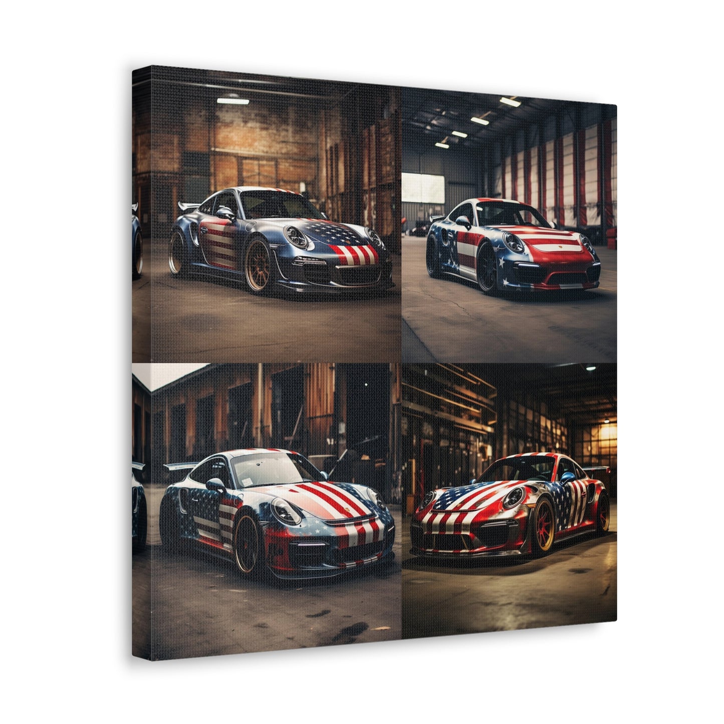 Canvas Gallery Wraps American Flag Porsche 5