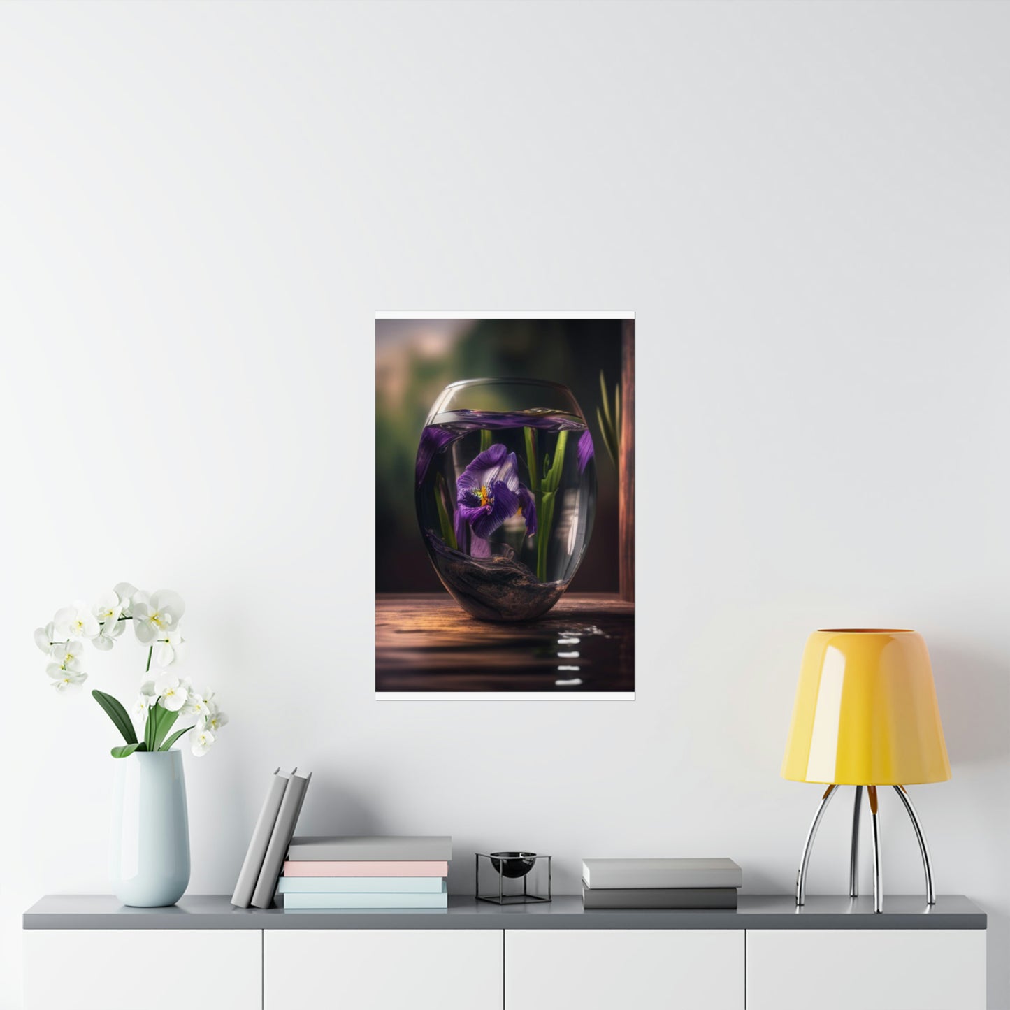 Premium Matte Vertical Posters Purple Iris in a vase 4