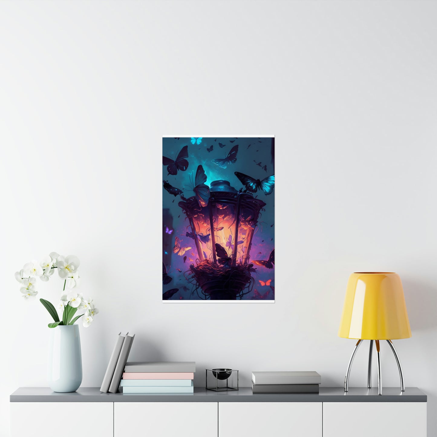 Premium Matte Vertical Posters Street Light Butterfly 3