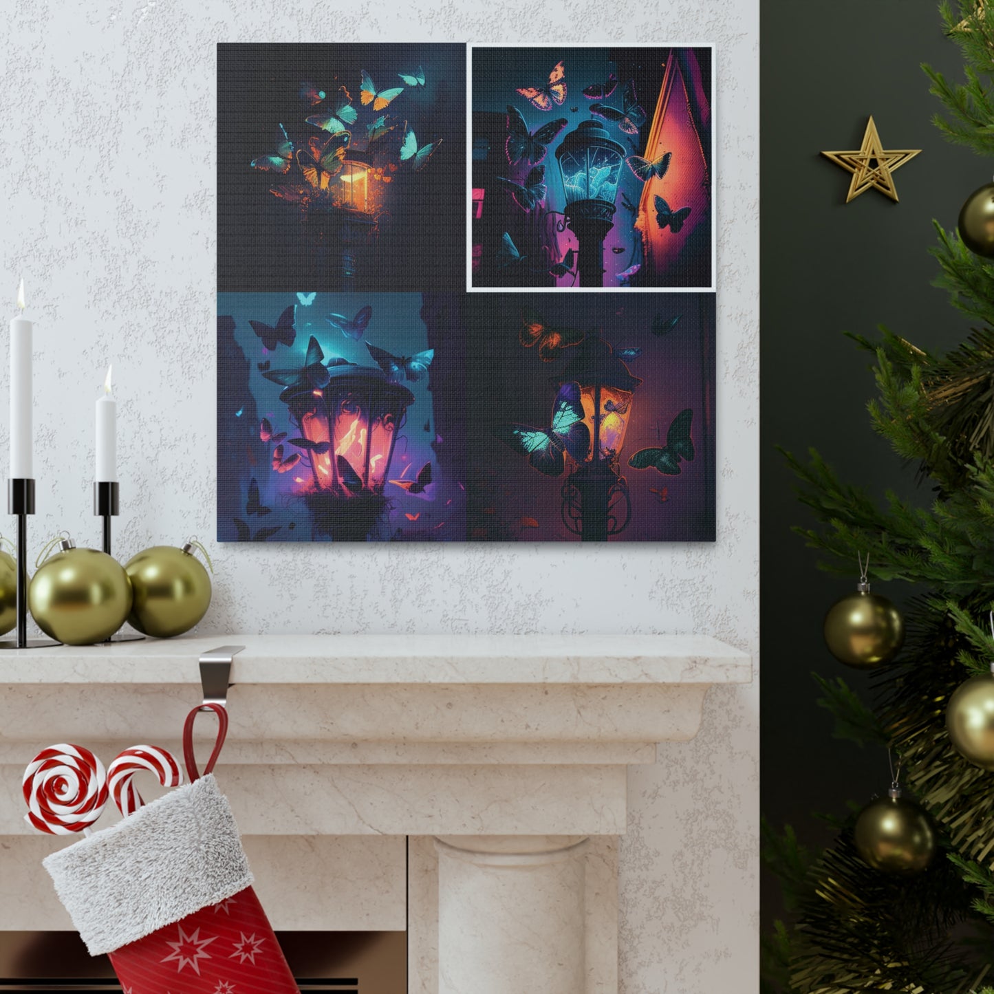 Canvas Gallery Wraps Street Light Butterfly 5