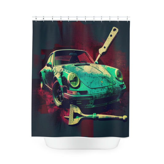 Polyester Shower Curtain Porsche Abstract 4