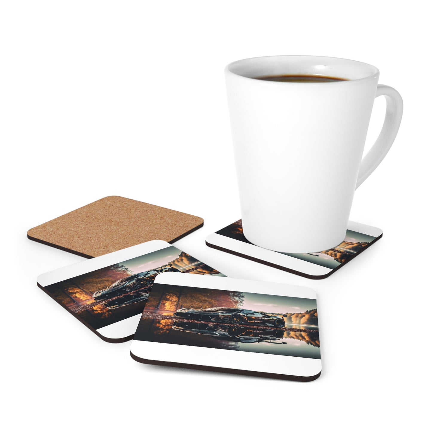 Corkwood Coaster Set Ferrari Lake 1