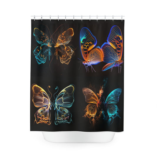 Polyester Shower Curtain Neon Glo Butterfly 5