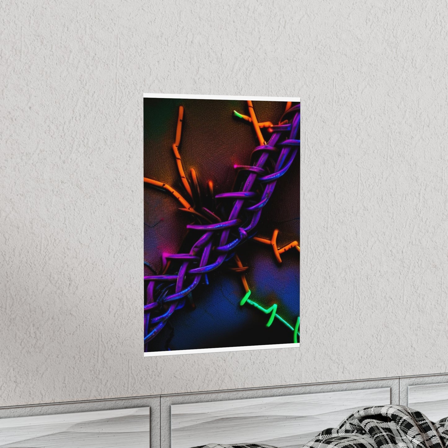 Premium Matte Vertical Posters Macro Neon Barbs 2