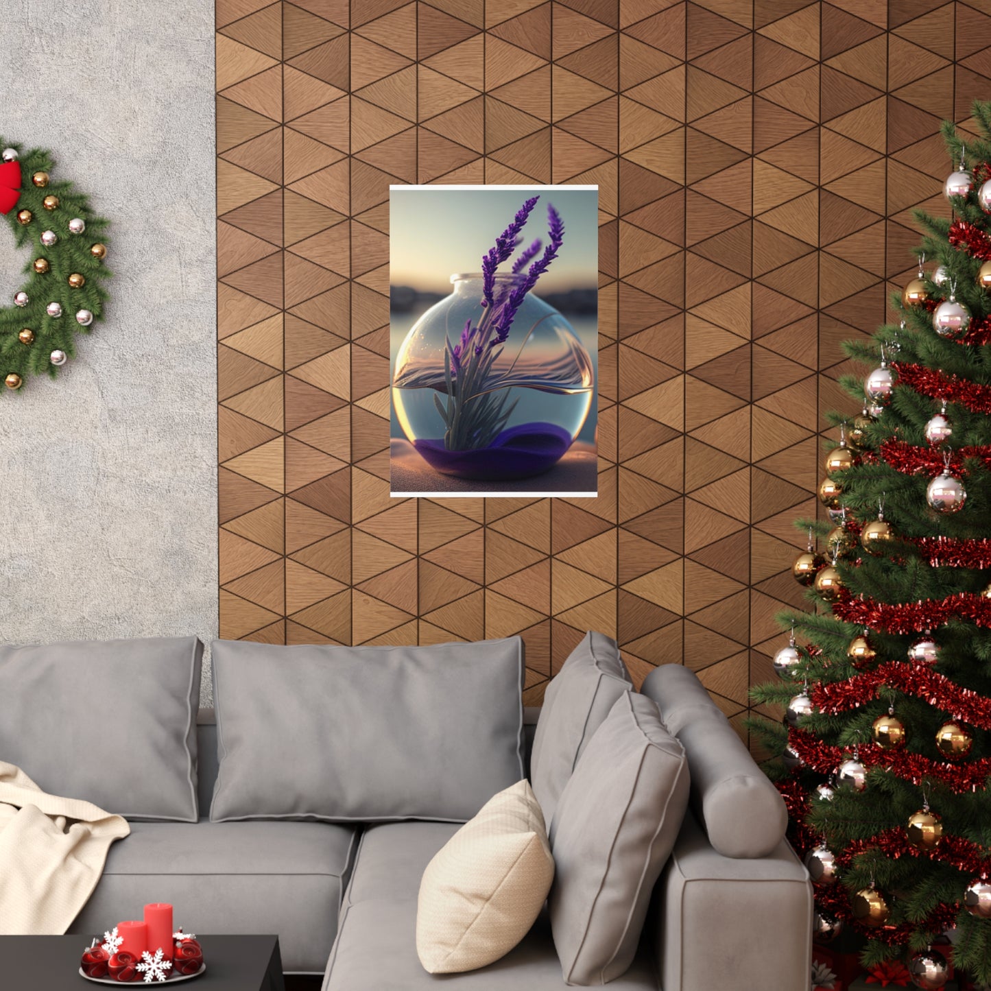 Premium Matte Vertical Posters Lavender in a vase 3