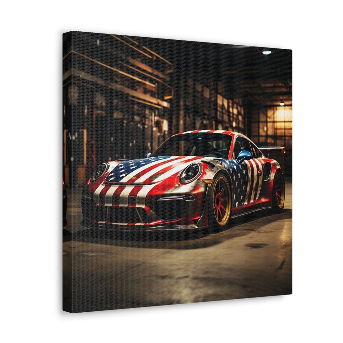 Canvas Gallery Wraps American Flag Porsche 4