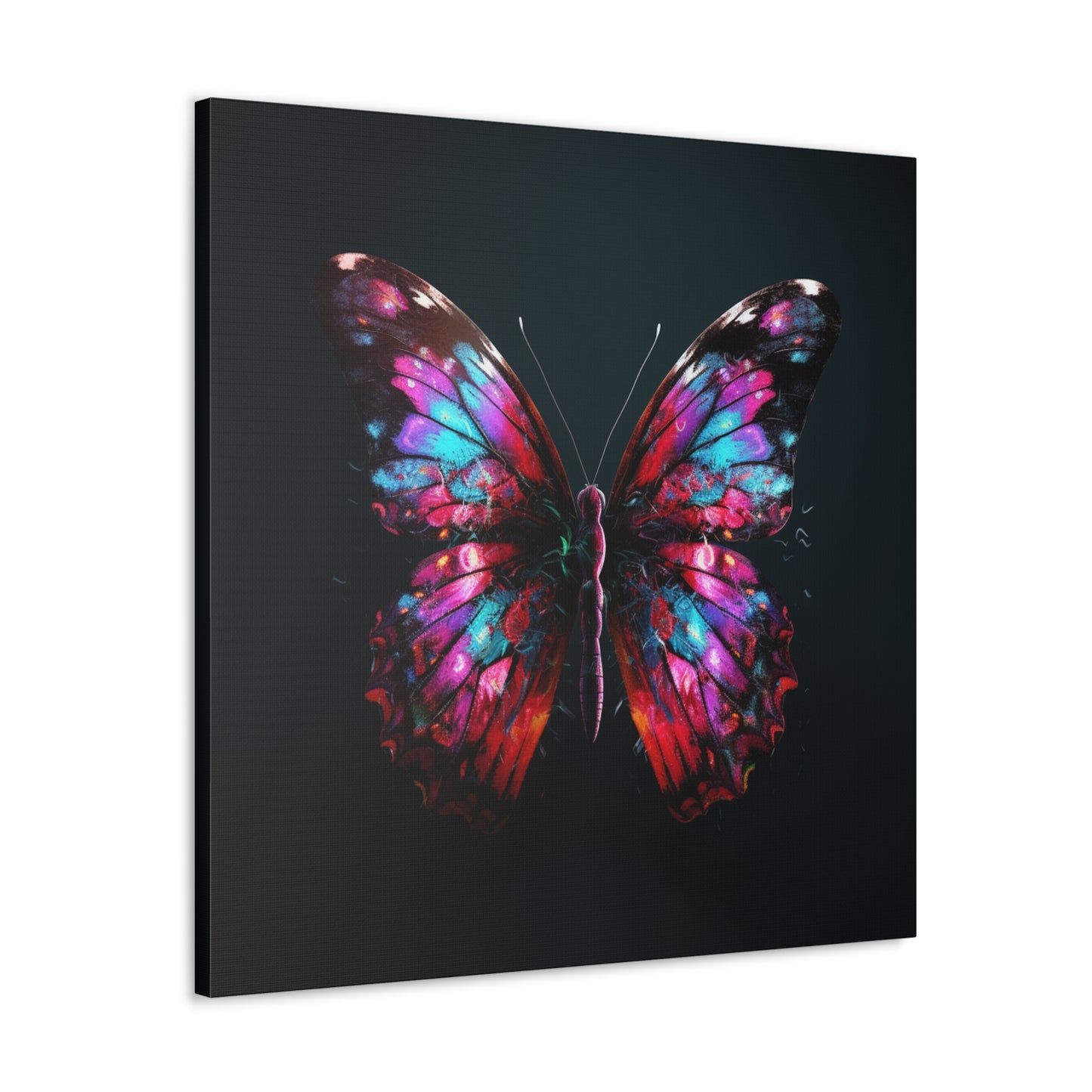 Canvas Gallery Wraps Hyper Colorful Butterfly Macro 3