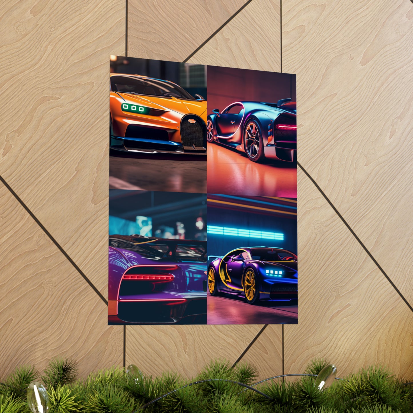 Premium Matte Vertical Posters Hyper Bugatti Neon Chiron 5