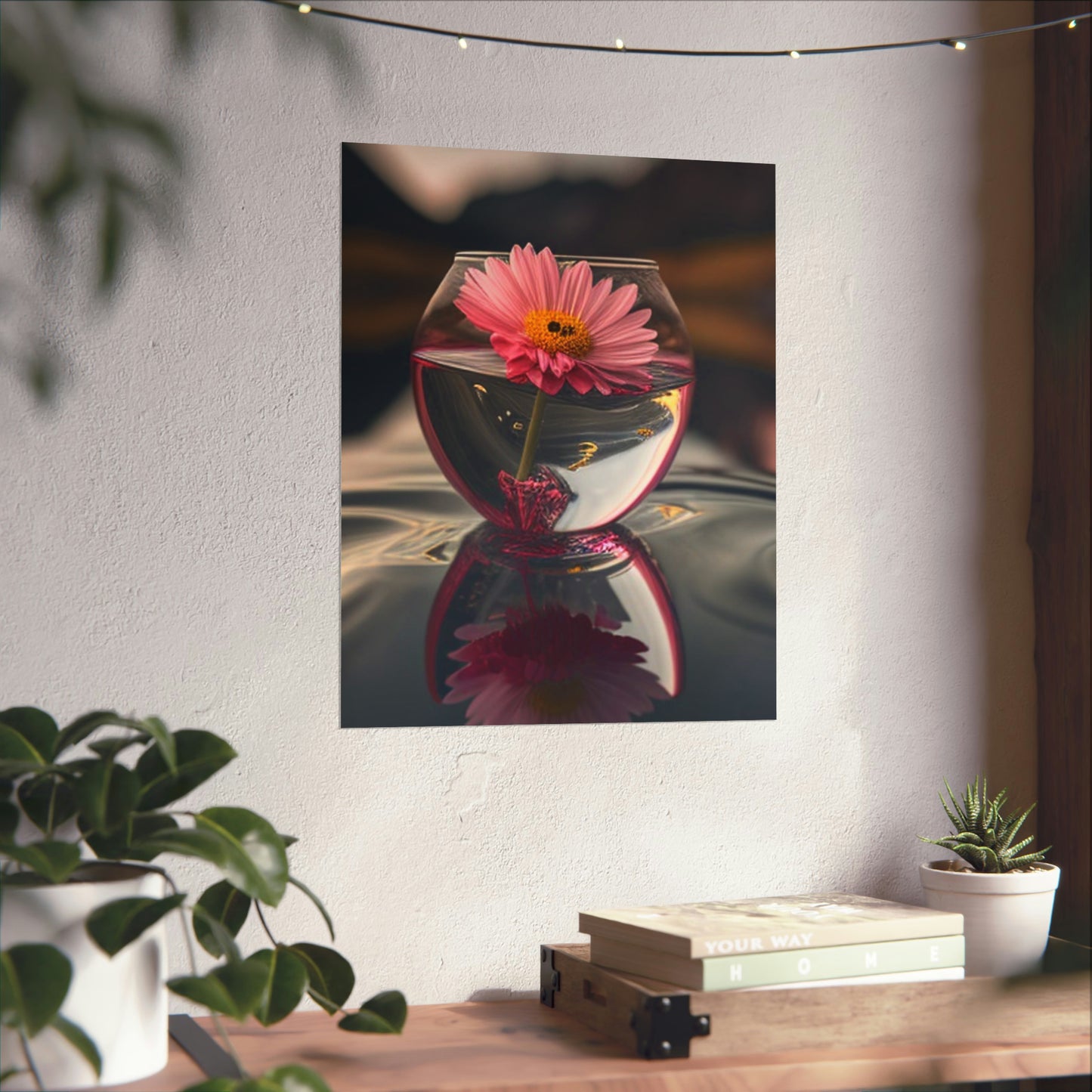 Premium Matte Vertical Posters Pink Daisy 1