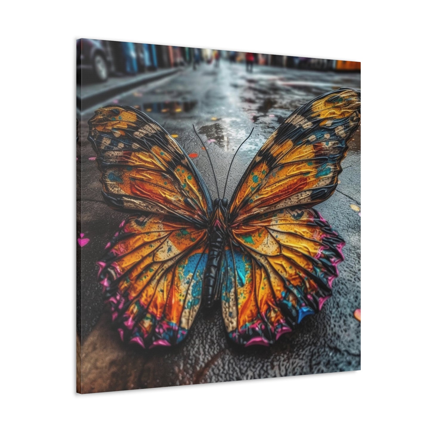 Canvas Gallery Wraps Liquid Street Butterfly 1