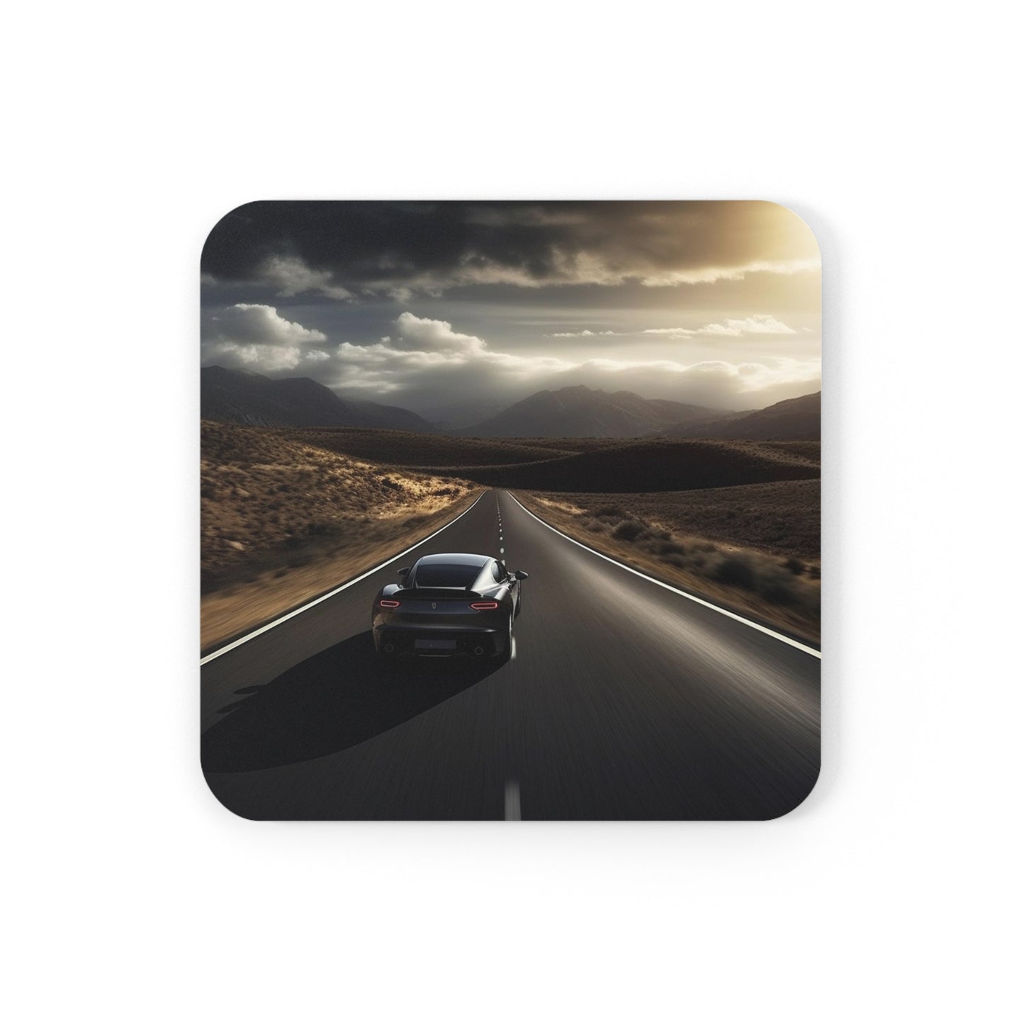 Corkwood Coaster Set Ferrari Road 3