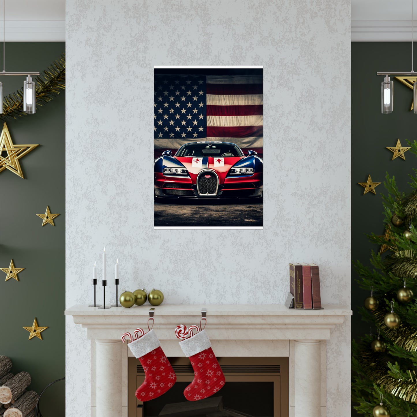 Premium Matte Vertical Posters Bugatti American Flag 3