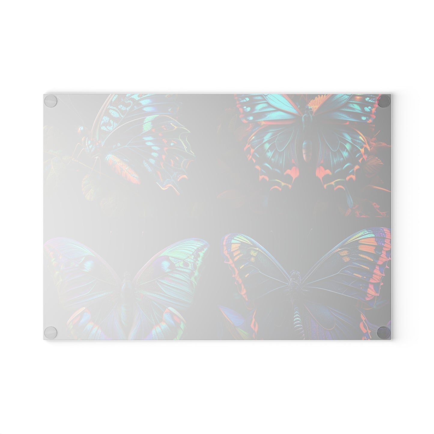 Glass Cutting Board Hue Neon Butterfly 5