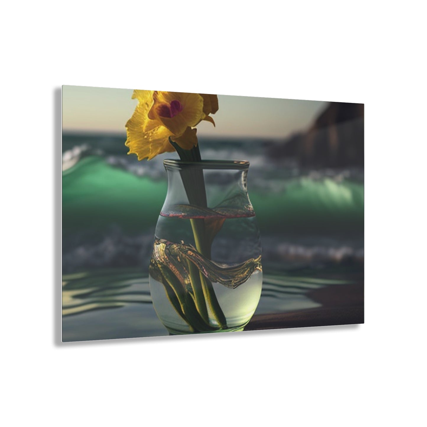 Acrylic Prints Yellow Gladiolus glass 1