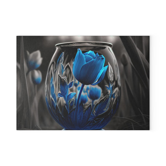 Glass Cutting Board Tulip Blue 2