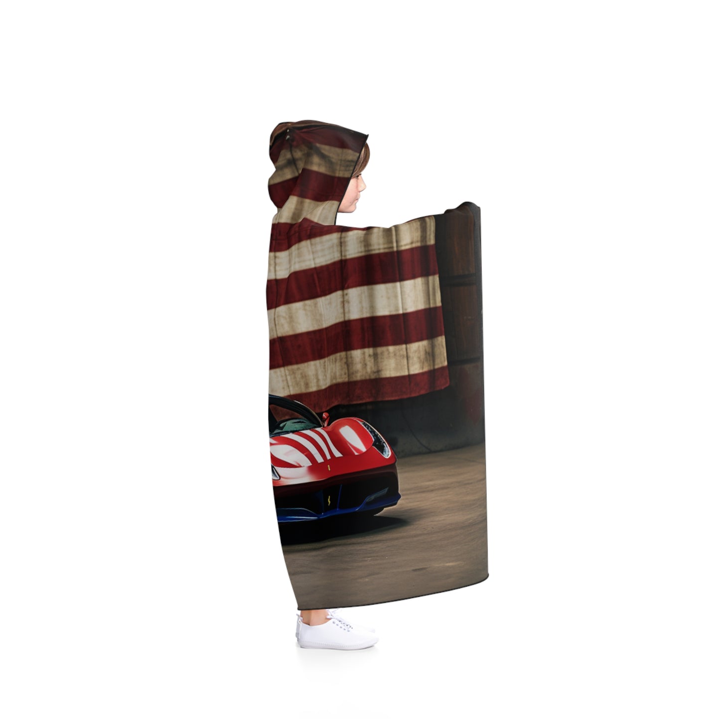 Hooded Blanket American Flag Farrari 4