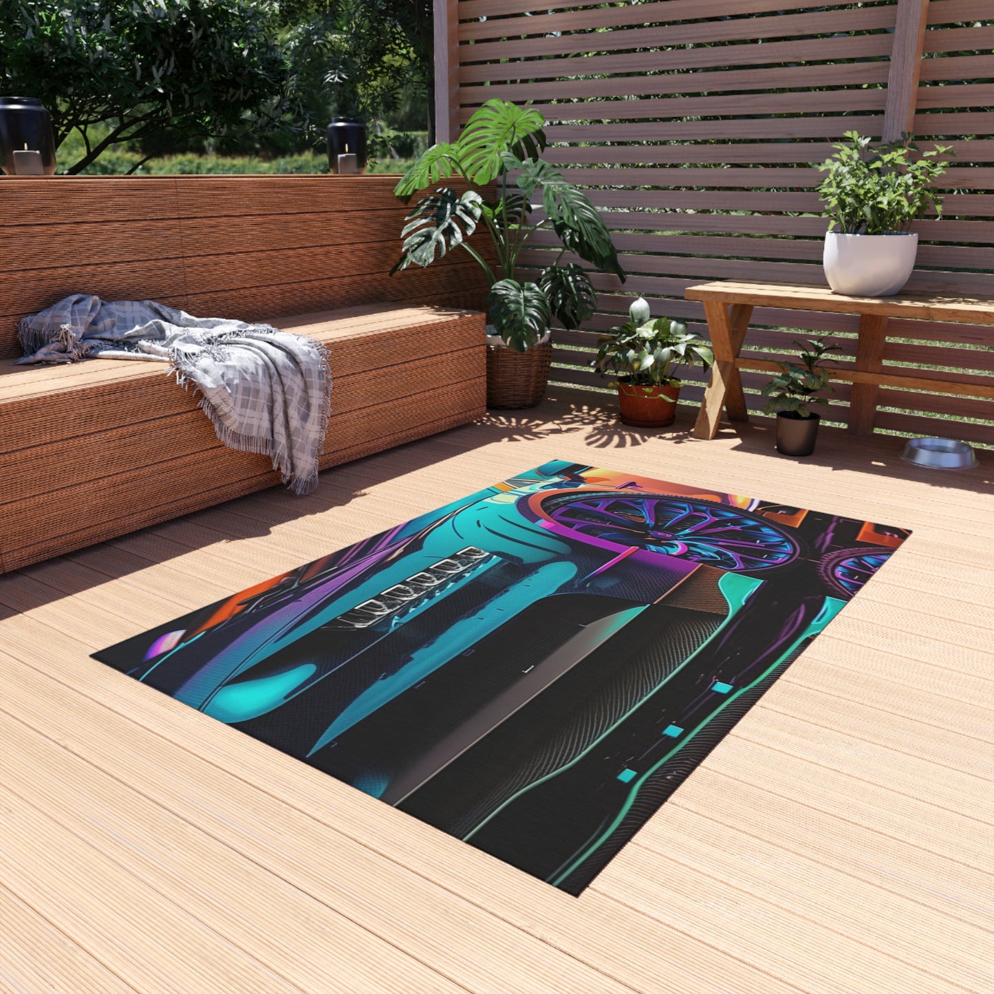 Outdoor Rug  Bugatti Neon Chiron 1