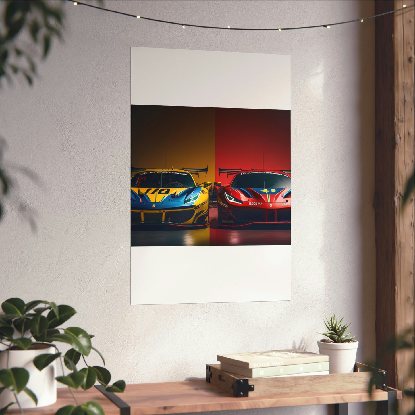 Premium Matte Vertical Posters Ferrari Red Blue 3