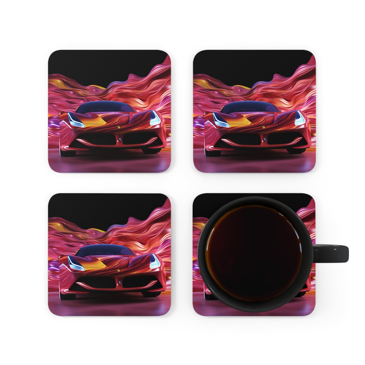 Corkwood Coaster Set Ferrari Water Fusion 3