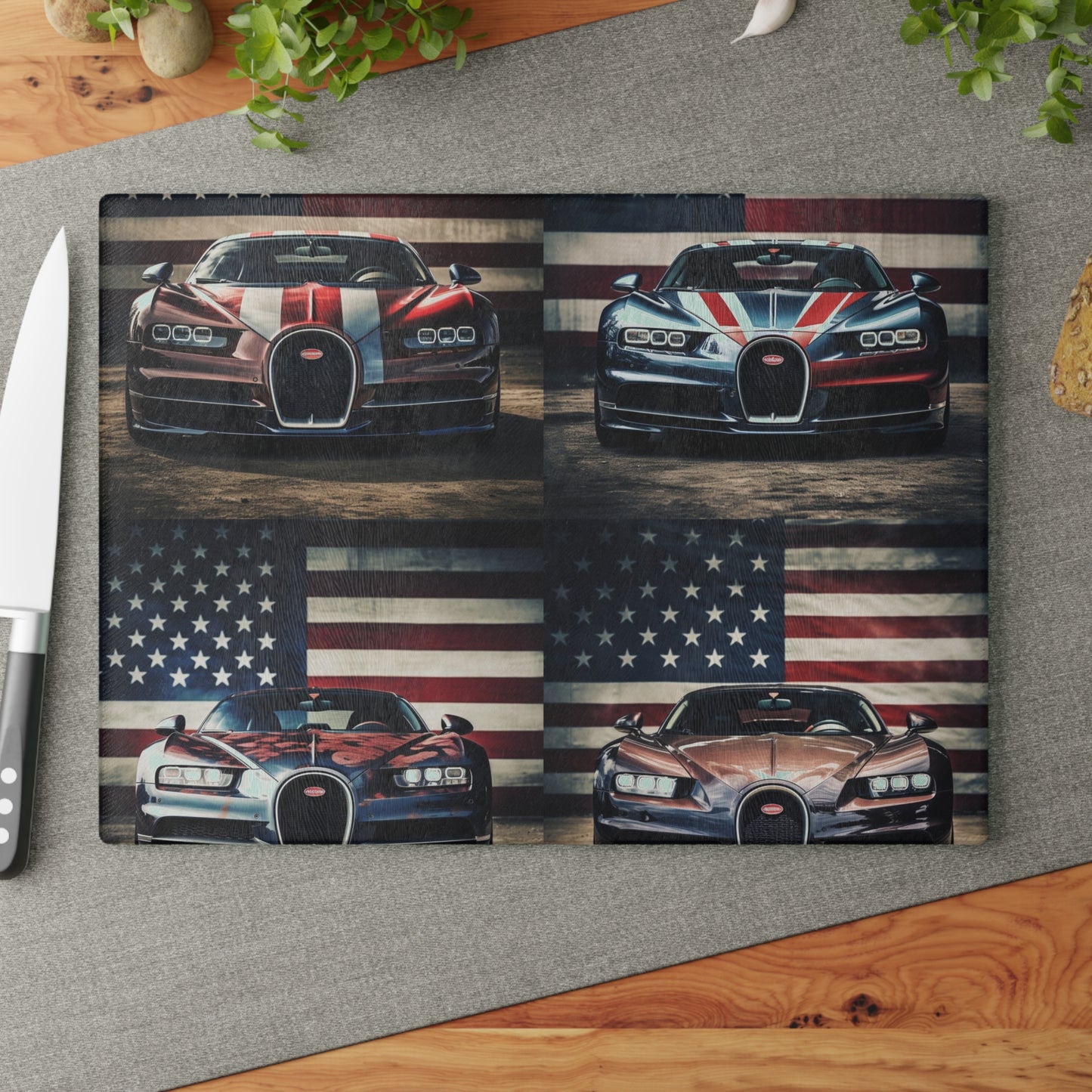 Glass Cutting Board Bugatti Flag 5