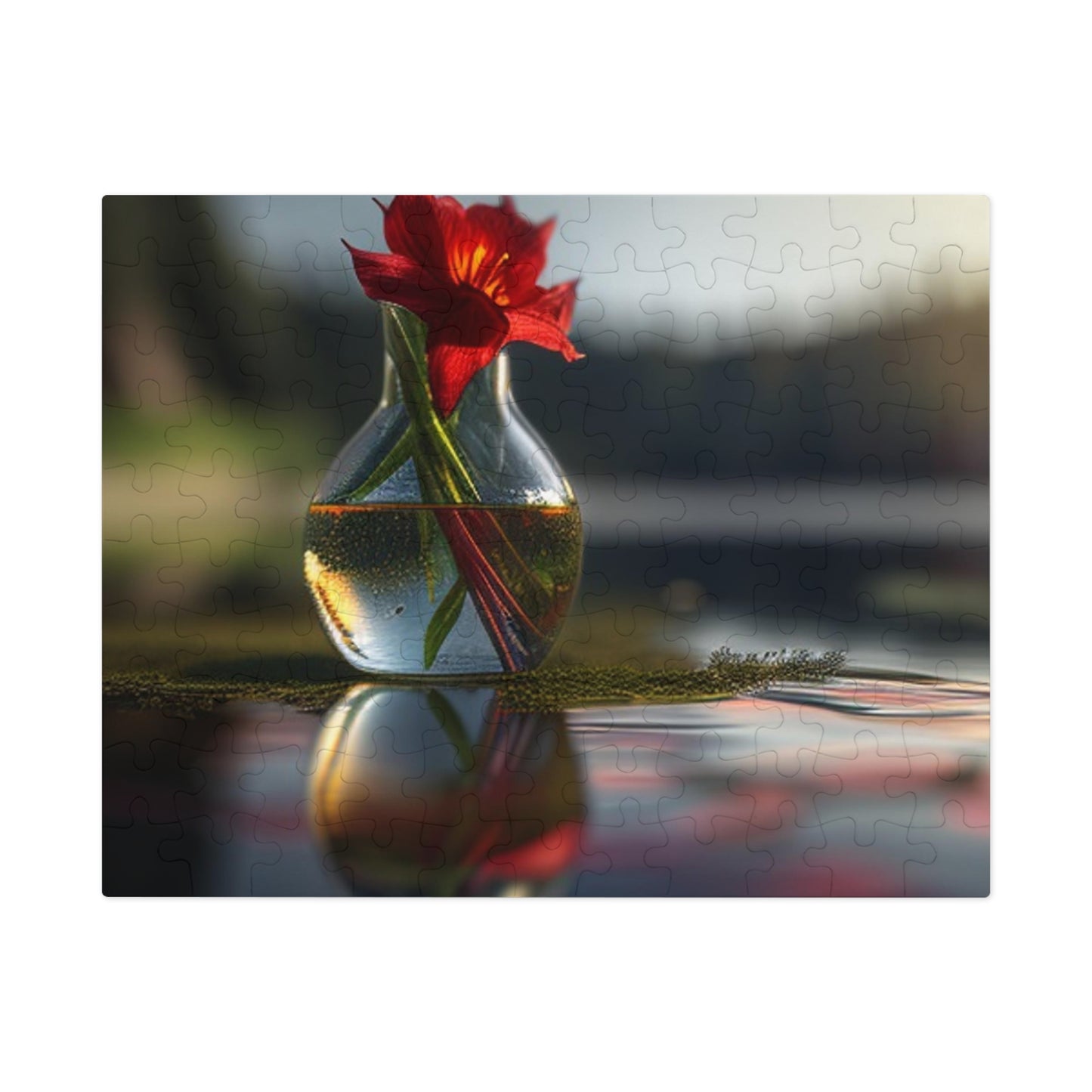 Jigsaw Puzzle (30, 110, 252, 500,1000-Piece) Red Lily in a Glass vase 3