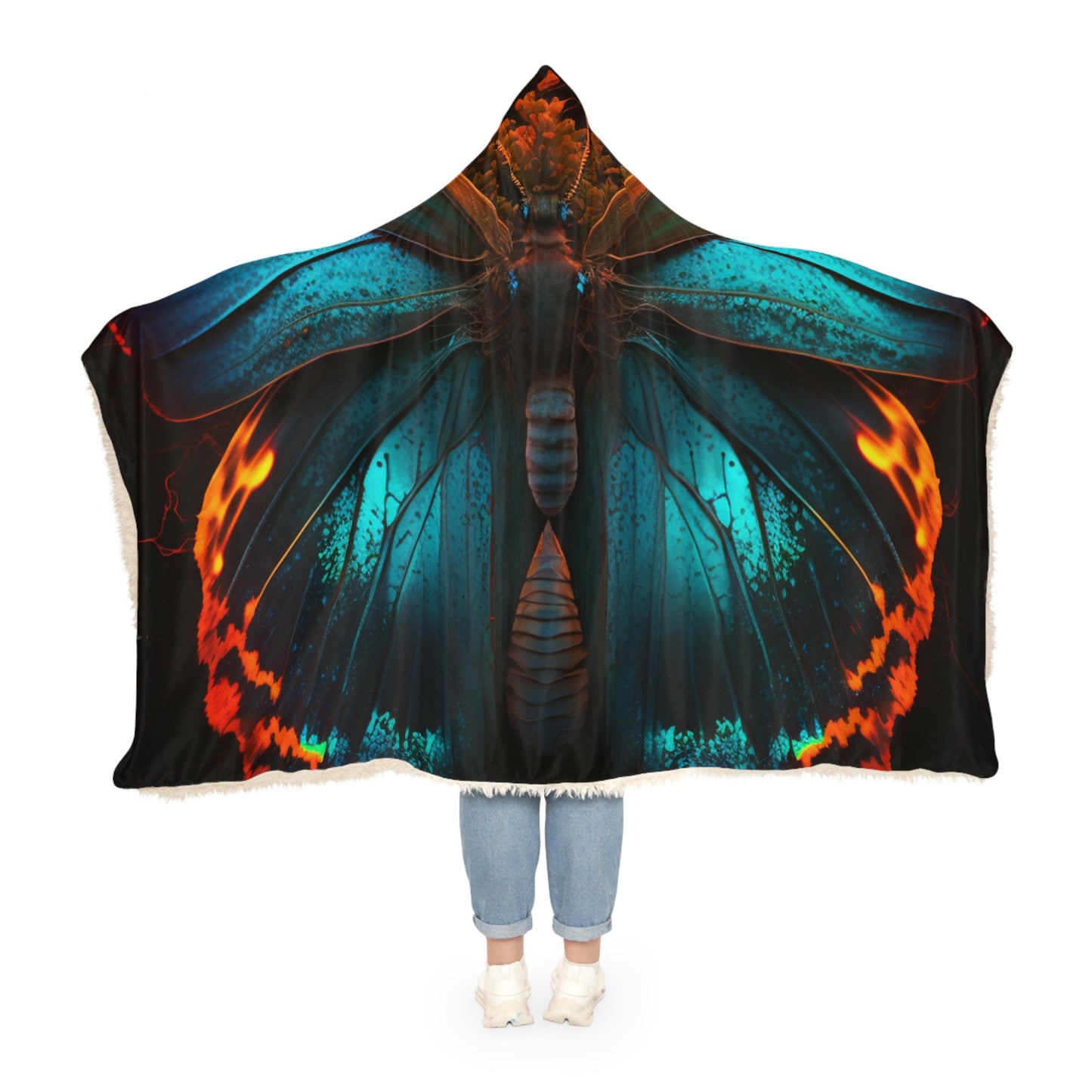 Snuggle Hooded Blanket Neon Butterfly Flair 3