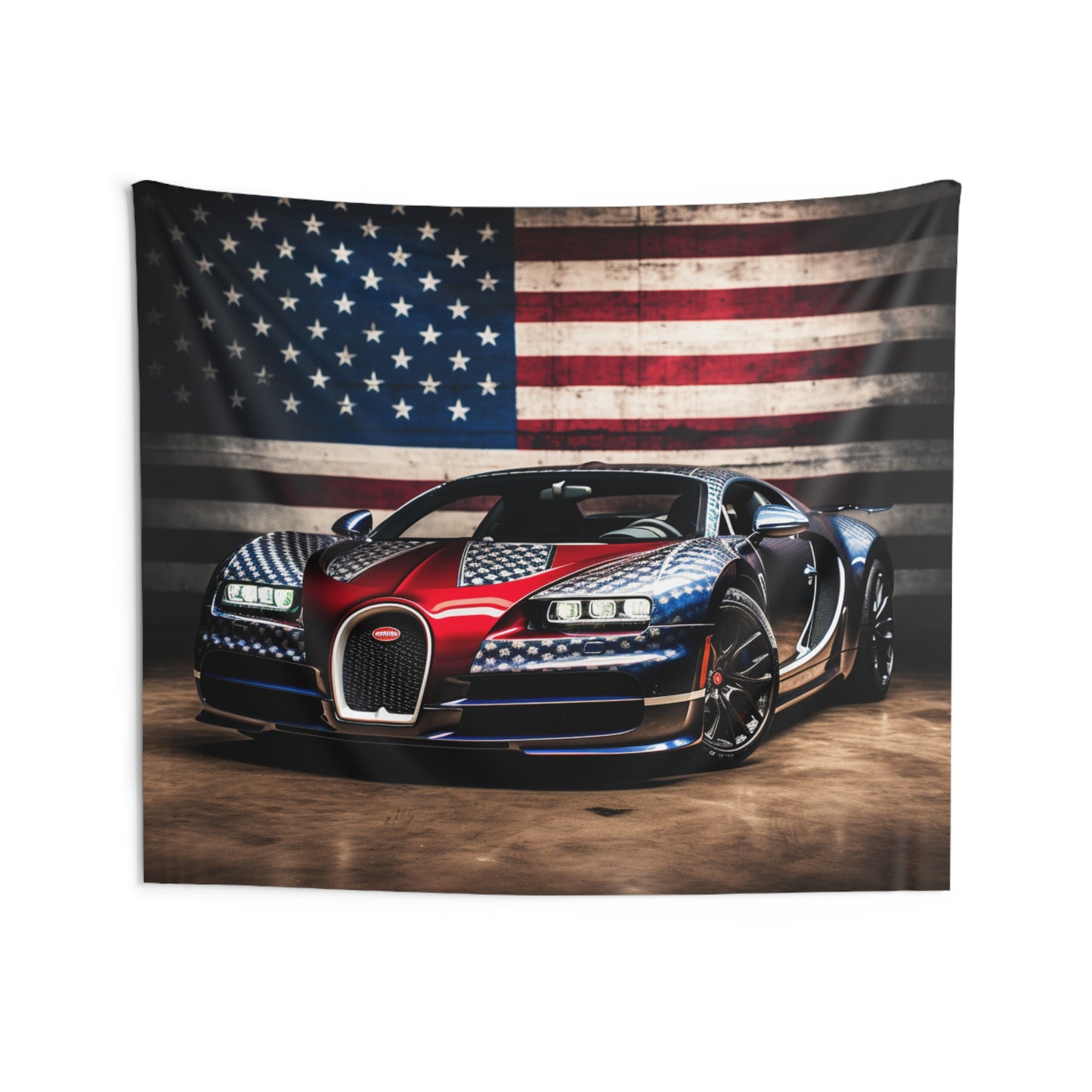 Indoor Wall Tapestries Bugatti American Flag 1