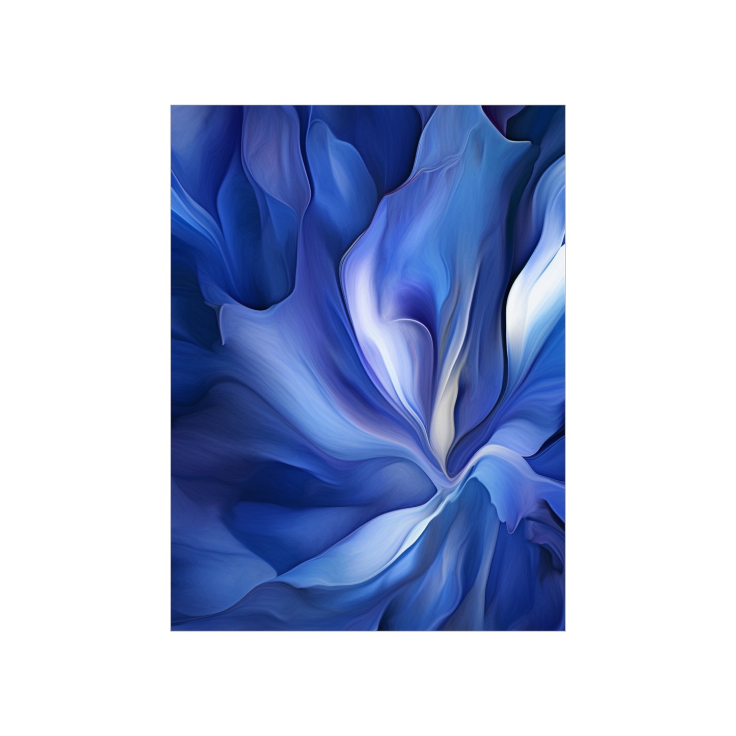 Premium Matte Vertical Posters Abstract Blue Tulip 3