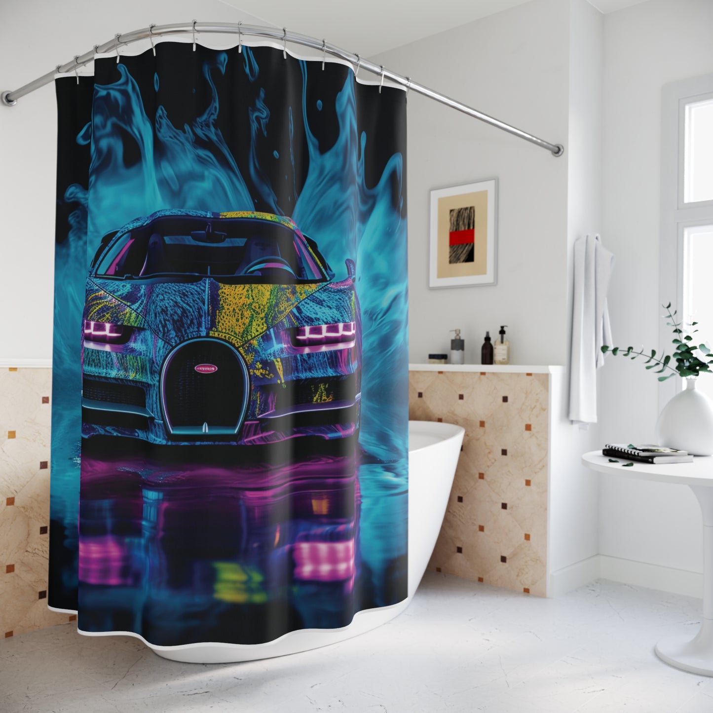 Polyester Shower Curtain Bugatti Water 2