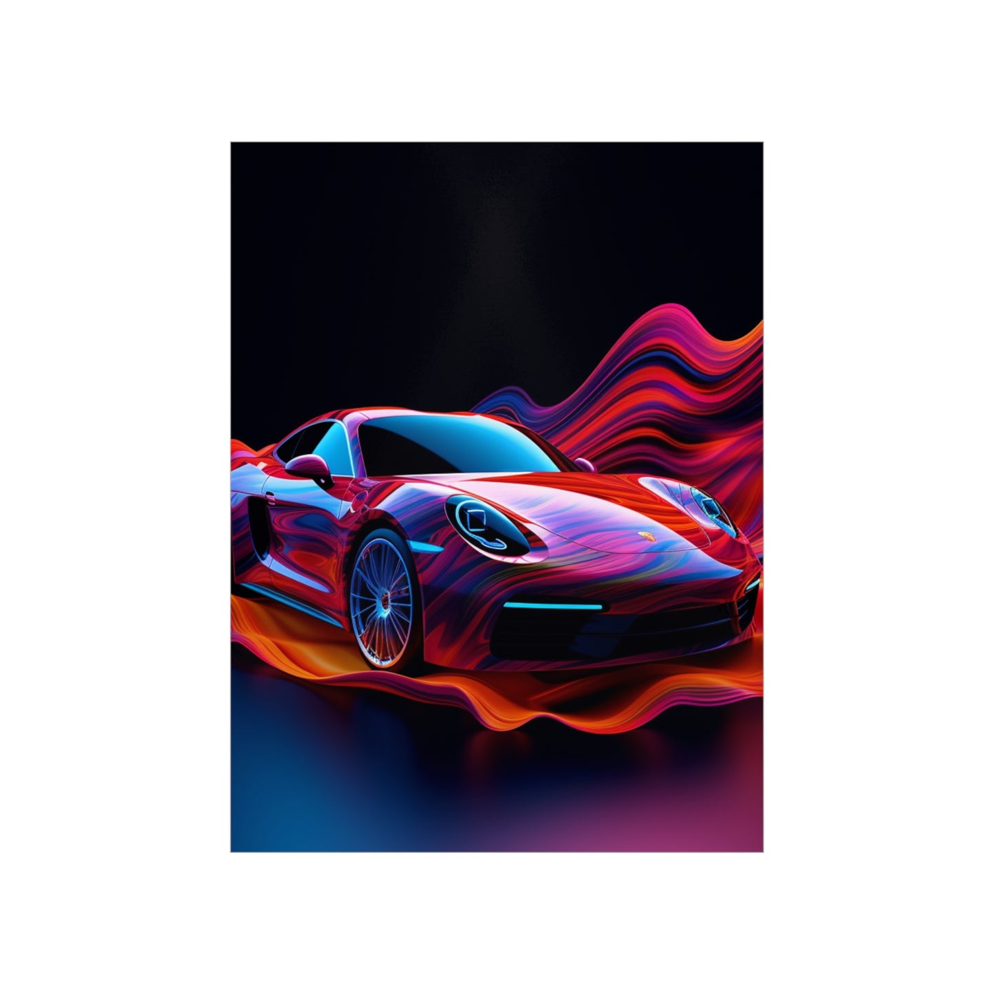 Premium Matte Vertical Posters Porsche Water Fusion 4