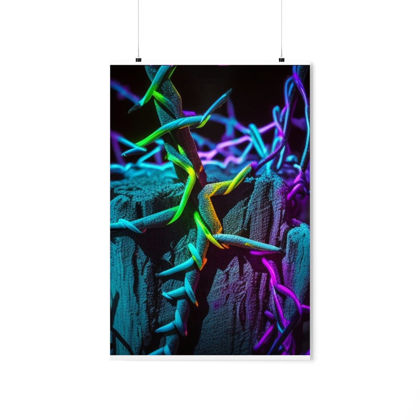 Premium Matte Vertical Posters Macro Neon Barbs 3