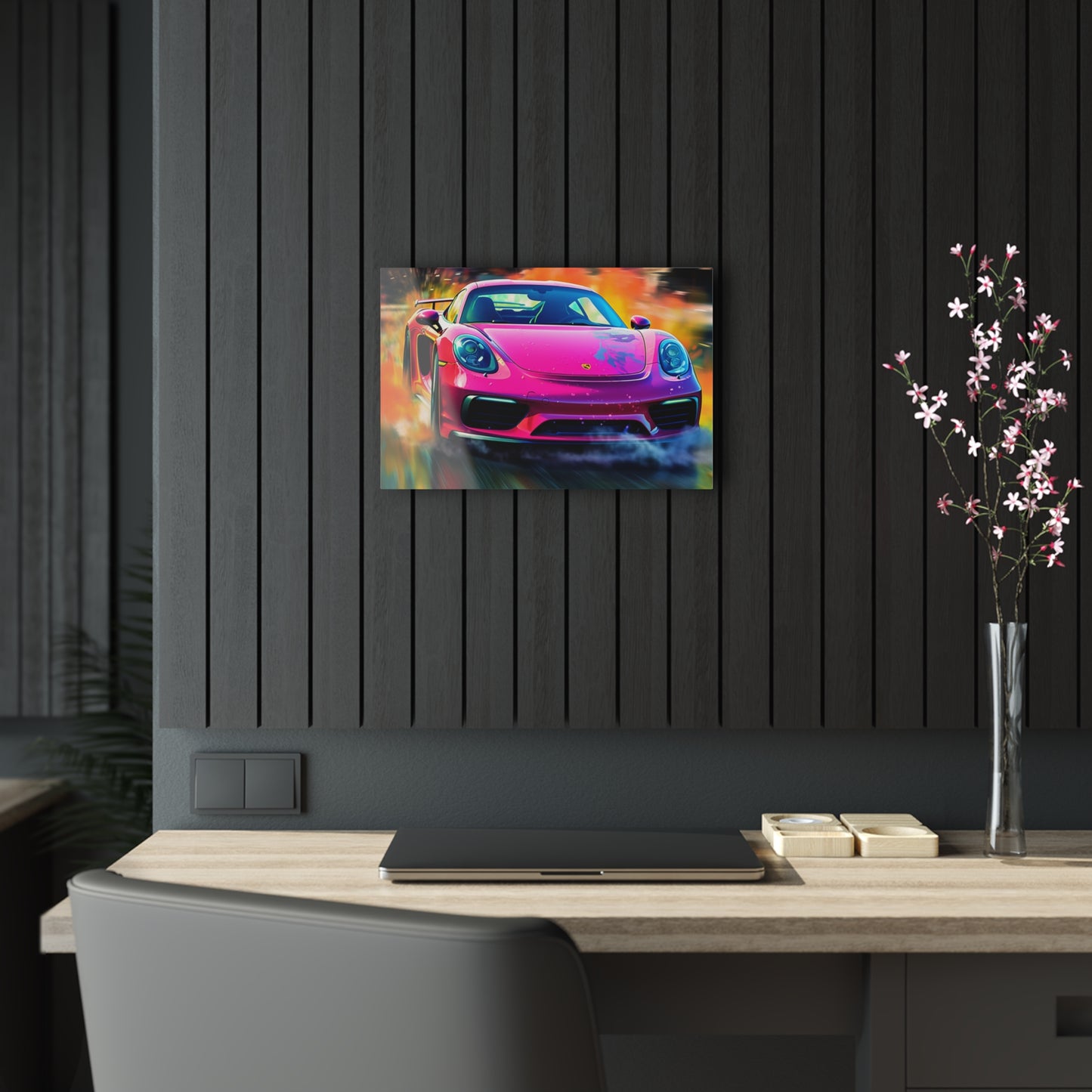 Acrylic Prints Pink Porsche water fusion 4