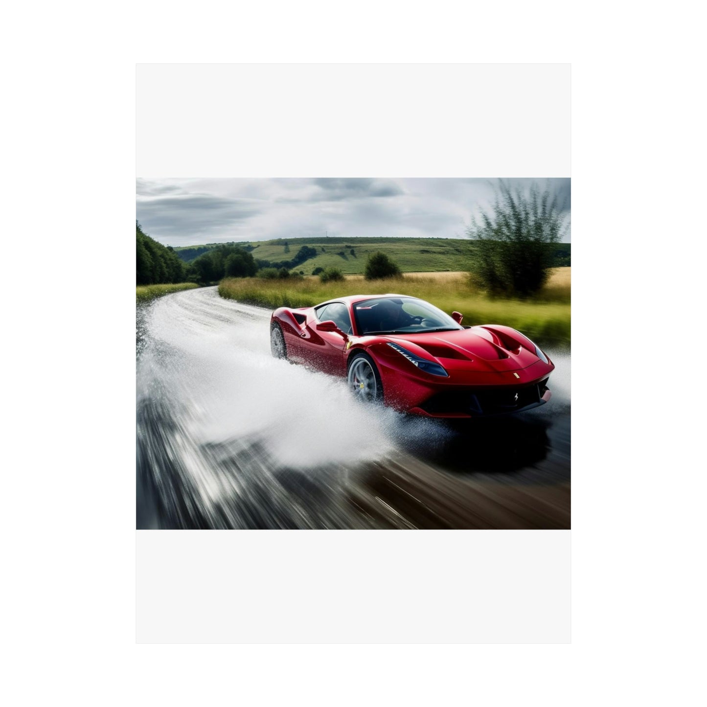 Premium Matte Vertical Posters Water Ferrari Splash 4