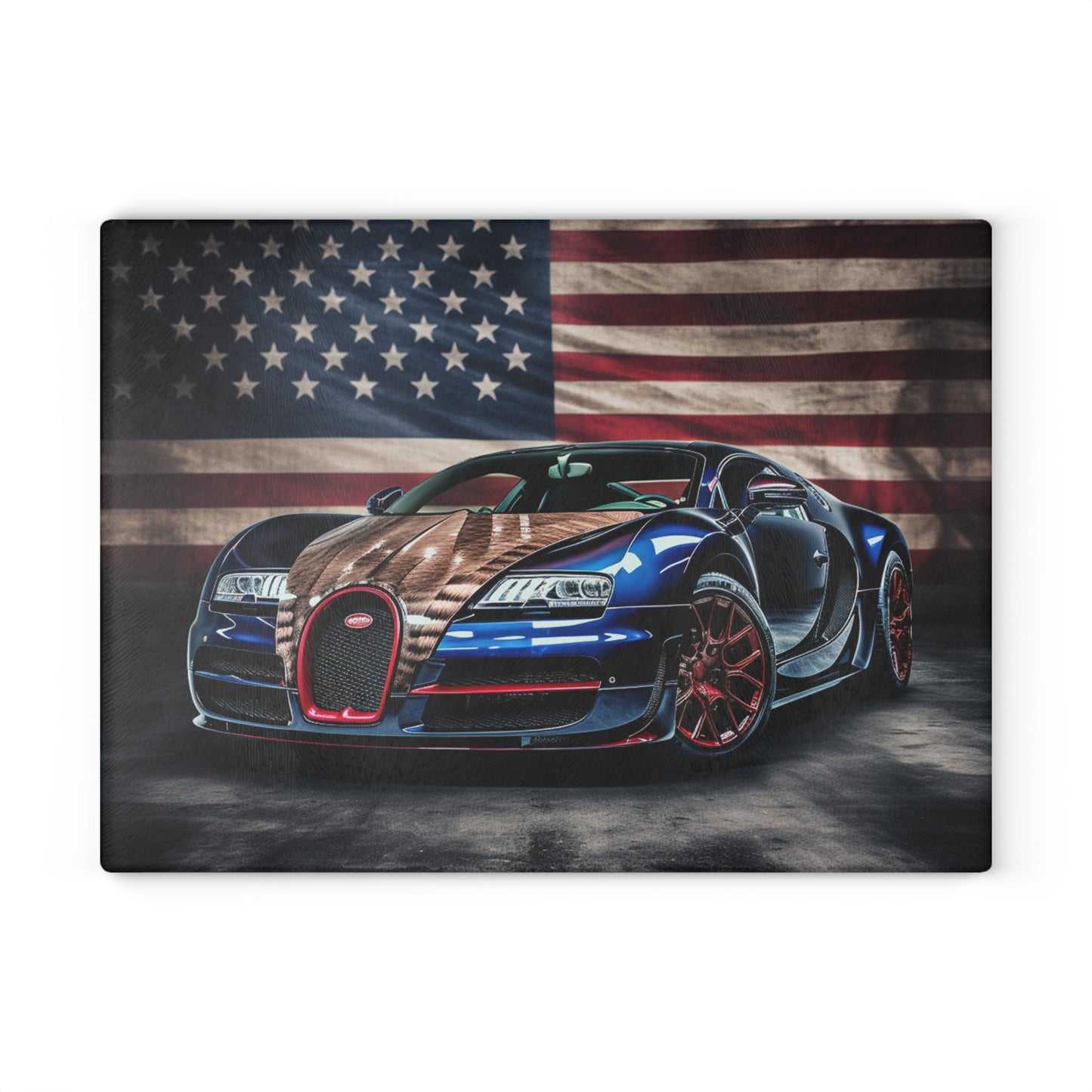 Glass Cutting Board Bugatti American Flag 4