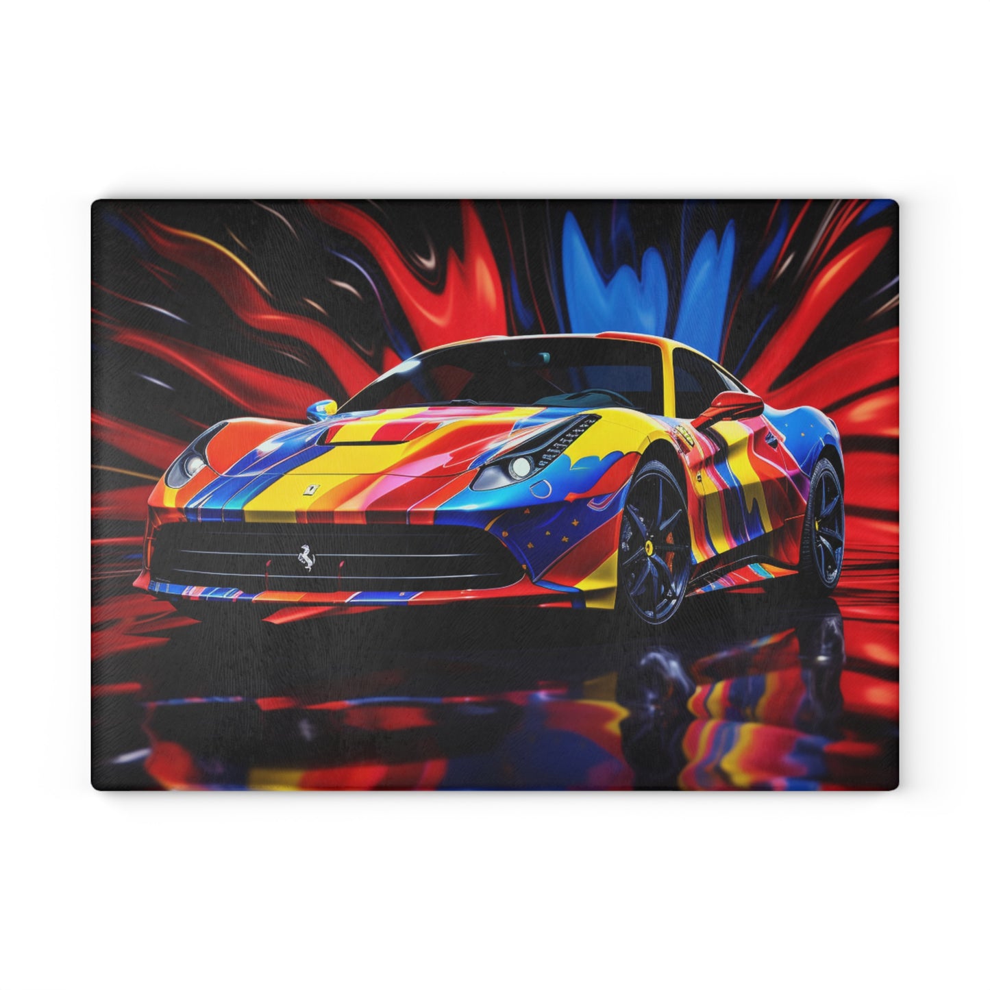 Glass Cutting Board Hyper Colorfull Ferrari 1