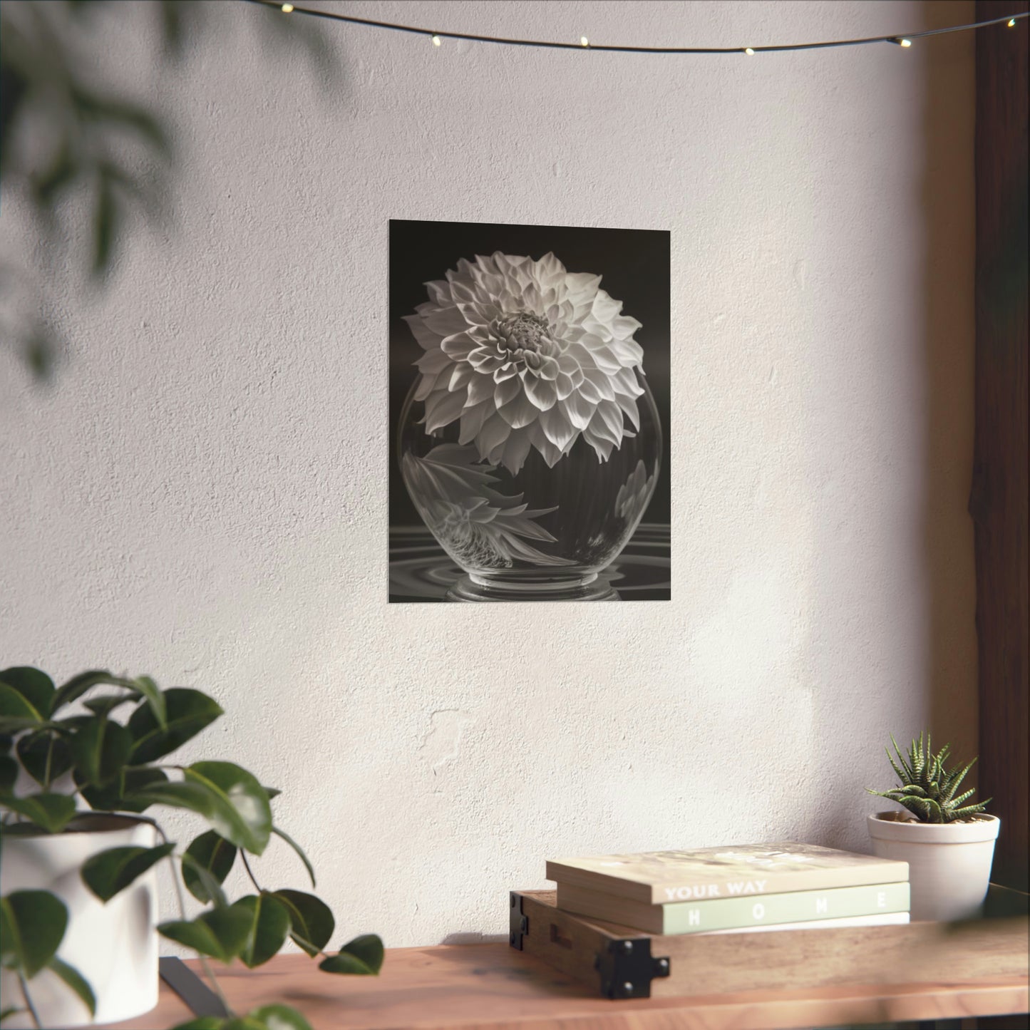 Premium Matte Vertical Posters White Dahlia 1