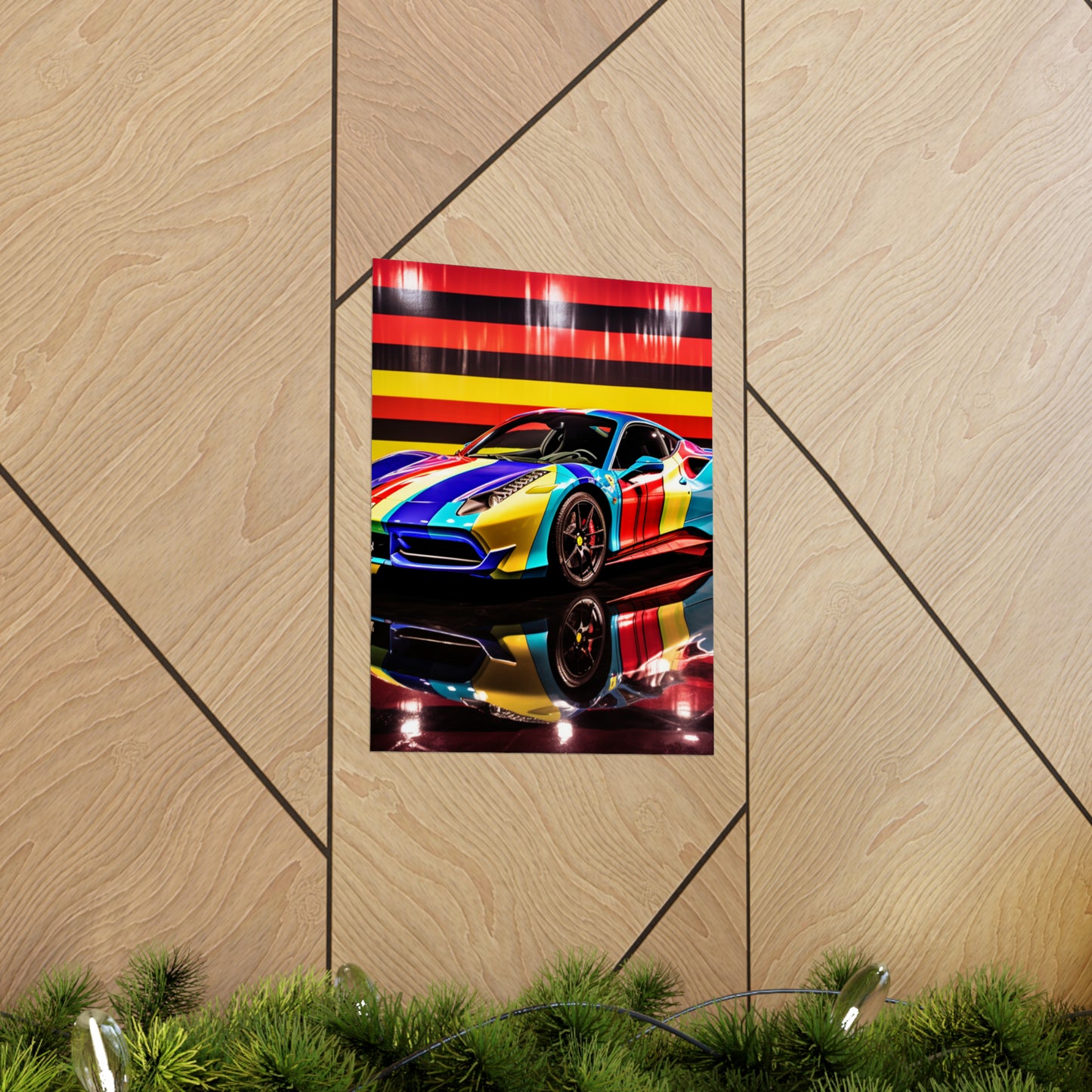 Premium Matte Vertical Posters Hyper Colorfull Ferrari 2