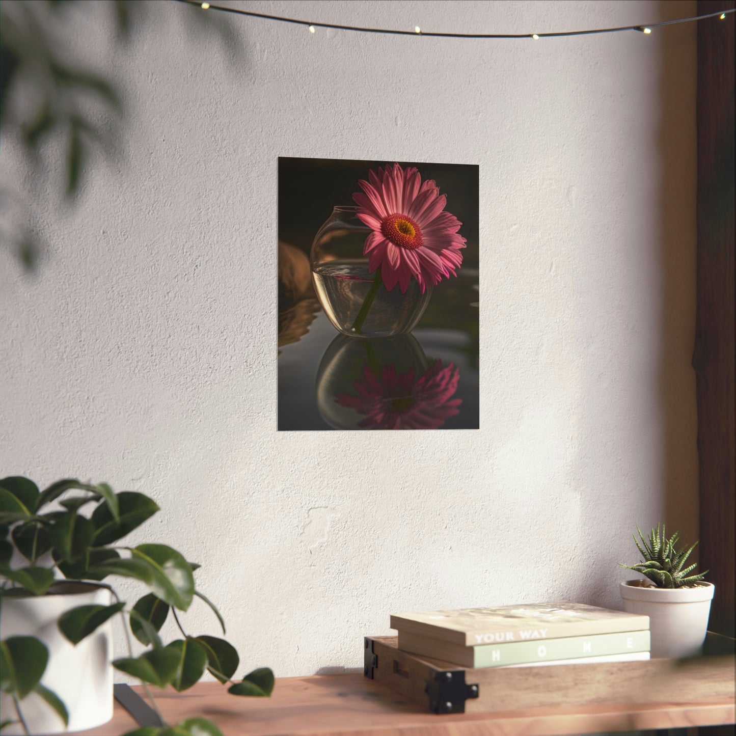 Premium Matte Vertical Posters Pink Daisy 2