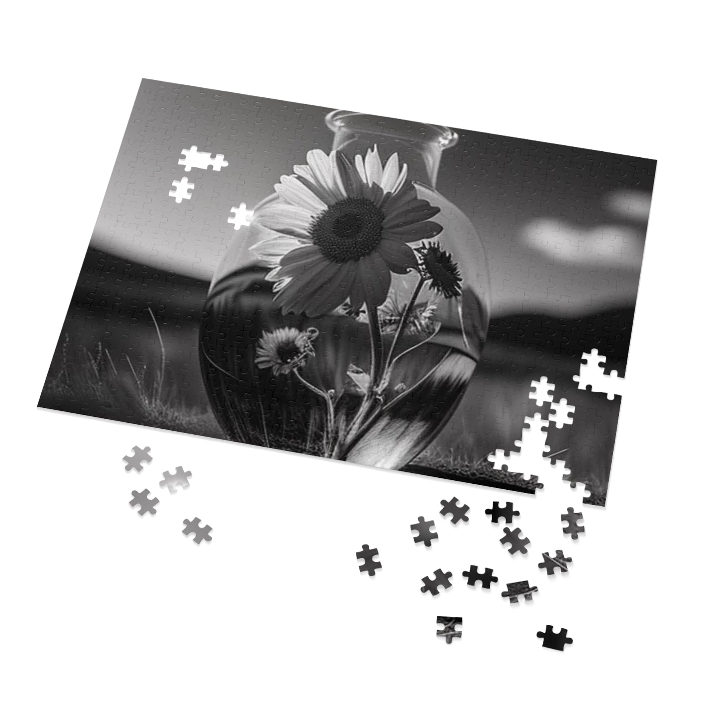 Jigsaw Puzzle (30, 110, 252, 500,1000-Piece) Yellw Sunflower in a vase 4