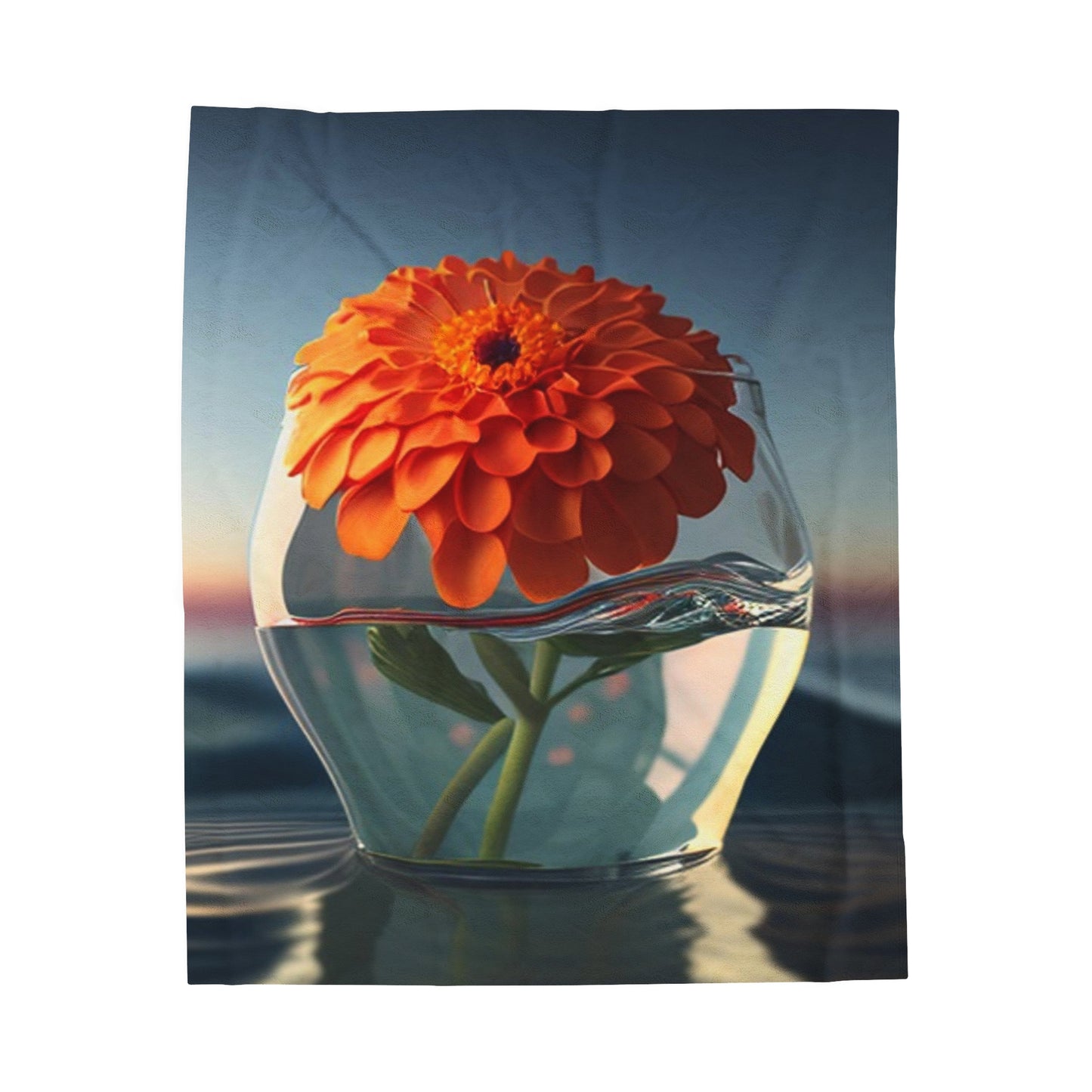 Velveteen Plush Blanket Orange Zinnia 4